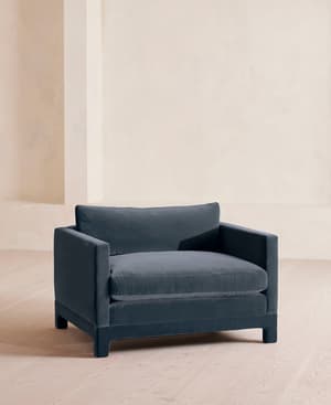Ashford Loveseat Sofa - Velvet - Grey Blue - Listing Image