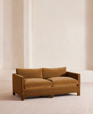 Ashford Two Seater Sofa - Velvet - Mustard - Listing Image