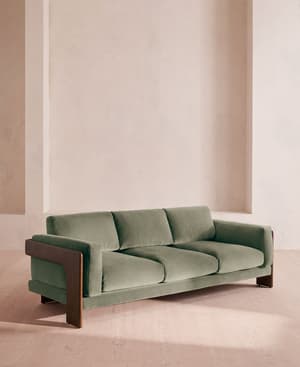 Marcia Three Seater Sofa - Seafoam Velvet - UK - Hover Image