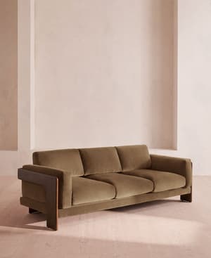 Marcia Three Seater Sofa - Truffle Velvet - US - Hover Image