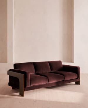 Marcia Three Seater Sofa - Aubergine Velvet - US - Hover Image