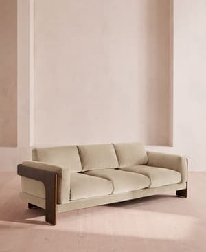 Marcia Three Seater Sofa - Oyster Velvet - US - Hover Image