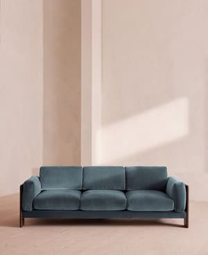 Marcia Three Seater Sofa - Velvet - Grey Blue - Listing Image