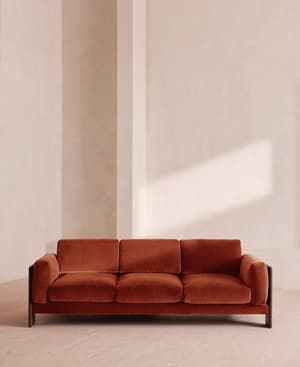 Marcia Three Seater Sofa - Velvet - Rust - Listing Image