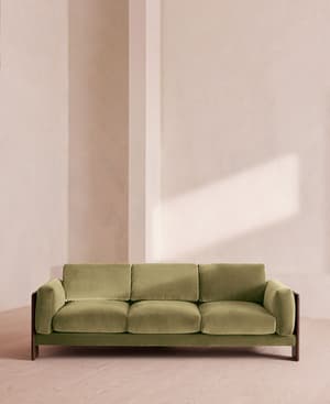 Marcia Three Seater Sofa - Velvet - Lichen - US - Listing Image