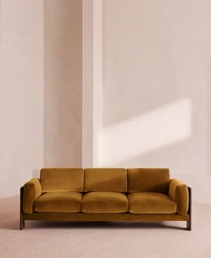 Marcia Three Seater Sofa - Velvet - Mustard - Listing Image