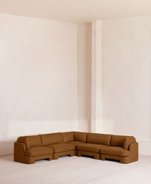 Odell Deeper Sit Modular Sofa - Corner Sofa - Linen - Terracotta - UK - Listing Image