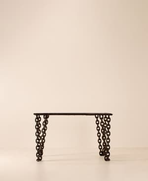 Vintage Rope Chain Coffee Table - Glass - Listing Image