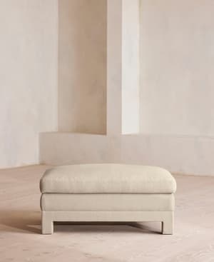 Ashford Ottoman - Linen - Bisque - Hover Image