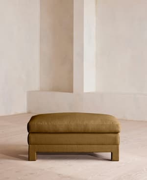 Ashford Ottoman - Linen - Ochre - Hover Image