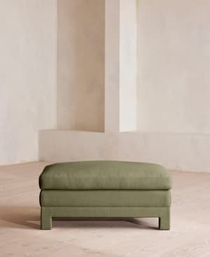 Ashford Ottoman - Linen - Sage - Hover Image