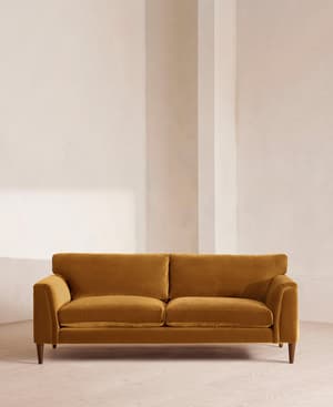 Reya Three Seater Sofa - Velvet - Mustard - US - Listing Image