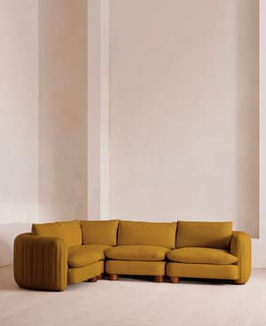 Vivienne Deeper Sit Modular Sofa - L-Shape Sofa - Linen - Turmeric - UK - Hover Image