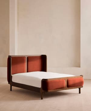 Belsa Bed - King - Velvet - Rust - US - Listing Image