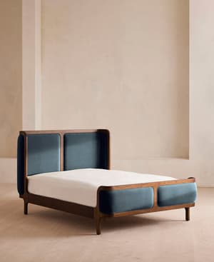 Belsa Bed - Queen - Velvet - Grey Blue - US - Listing Image