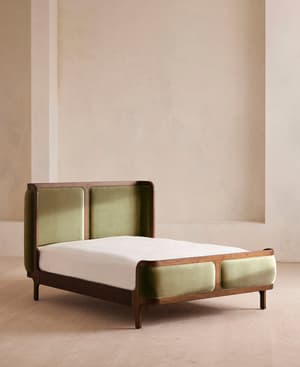 Belsa Bed - King - Velvet - Lichen - Hover Image