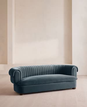Rava Three Seater Sofa - Velvet - Grey Blue - US - Hover Image