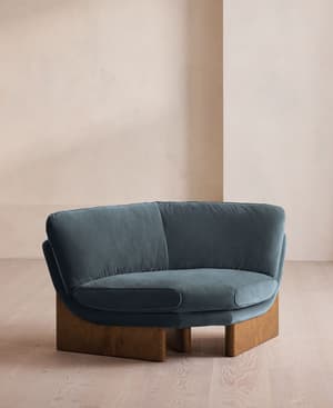 Tellis Corner Chair - Velvet - Grey Blue - US - Hover Image
