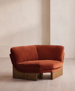 Tellis Corner Chair - Velvet - Rust - UK - Hover Image