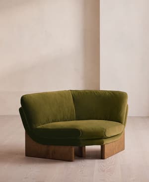 Tellis Corner Chair - Velvet - Olive - UK - Hover Image