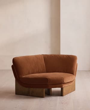 Tellis Corner Chair - Velvet - Cinnamon - UK - Hover Image