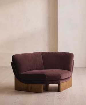 Tellis Corner Chair - Velvet - Aubergine - US - Hover Image