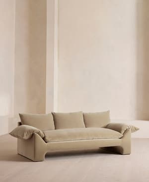 Wyatt Three Seater Sofa - Velvet - Oyster - US - Hover Image