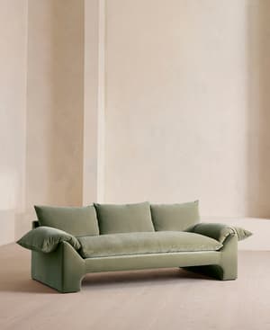 Wyatt Three Seater Sofa - Velvet - Seafoam - US - Hover Image