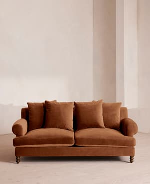 Audrey Two Seater Sofa - Velvet - Cinnamon - UK - Listing Image