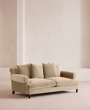 Audrey Two Seater Sofa - Velvet - Oyster - US - Hover Image