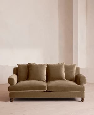 Audrey Two Seater Sofa - Velvet - Truffle - UK - Listing Image