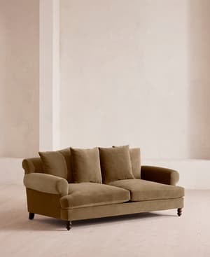 Audrey Two Seater Sofa - Velvet - Truffle - UK - Hover Image