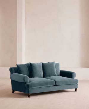 Audrey Two Seater Sofa - Velvet - Grey Blue - US - Hover Image