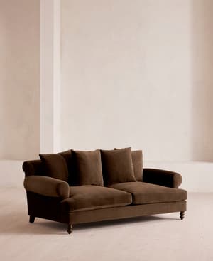 Audrey Two Seater - Sofa - Velvet - Chocolate - Hover Image
