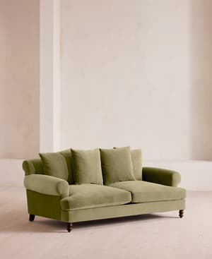 Audrey Two Seater Sofa - Velvet Lichen - Hover Image