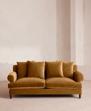 Audrey Two Seater Sofa - Velvet - Mustard - US - Listing Image