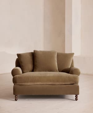 Audrey Loveseat - Velvet - Truffle - UK - Hover Image