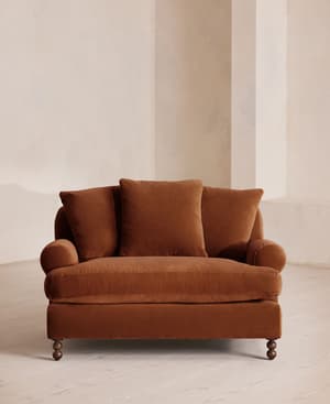 Audrey Loveseat - Velvet - Cinnamon - UK - Hover Image