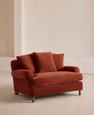 Audrey Loveseat - Velvet Rust - Hover Image
