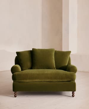 Audrey Loveseat - Velvet - Olive - Hover Image