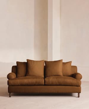 Audrey Two Seater - Sofa - Linen - Terracotta - UK - Listing Image