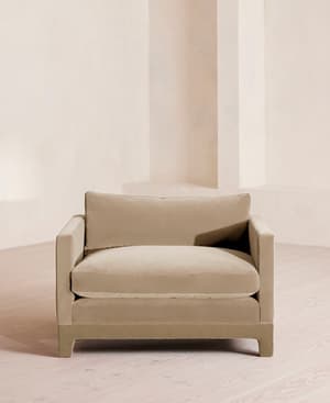Ashford Loveseat Sofa - Velvet - Oyster - UK - Hover Image