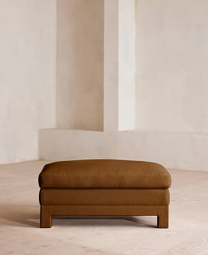 Ashford Ottoman - Linen - Terracotta - US - Hover Image