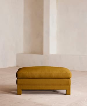 Ashford Ottoman - Linen - Turmeric - UK - Hover Image