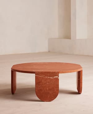Tobias Coffee Table - Rosso Alicante Marble - Hover Image