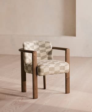 Aria Dining Chair - Kimber Jacquard - Natural - Hover Image