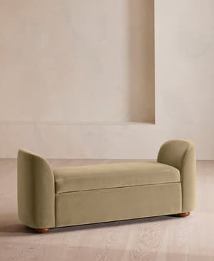 Athena Bench - Velvet - Lichen - Listing Image