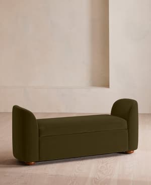 Athena Bench - Velvet - Olive - Listing Image