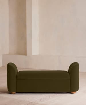 Athena Bench - Velvet - Olive - US - Hover Image