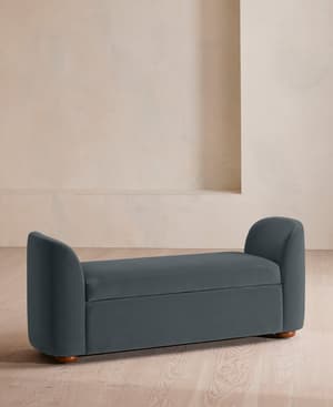 Athena Bench - Velvet - Grey Blue - US - Listing Image